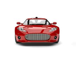 Modern red super sports car - front view photo