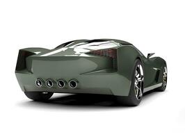 Dark olive green sports concept car - rear view photo