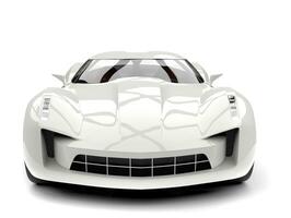 Sublime white super sports concept car - front view closeup shot photo