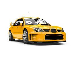 Cyber yellow modern touring race car photo