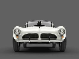 Beautiful white vintage sports car - front view photo