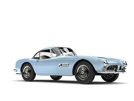 Light sky blue vintage sports car photo