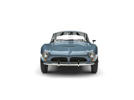 Metallic blue vintage sports car  - front view photo