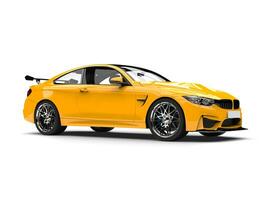 Cyber Yellow modern sports race car photo