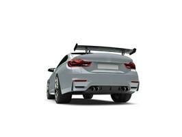 Metallic white modern luxury sports car - tail view photo