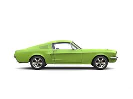 Poison green vintage muscle car - side view photo