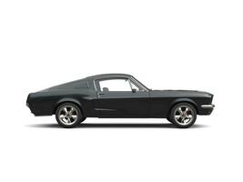 Midnight black American vintage muscle car - side view photo