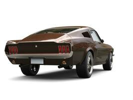 Dark brown stunning American vintage muscle car - back view photo