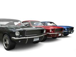 Beautiful restored vintage American muscle cars photo