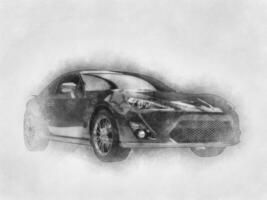 moderno Deportes coche - lápiz dibujo foto