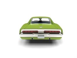 Bright green vintage American muscle car - back view photo