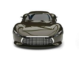 Metallic coffee brown super sports car - front view photo