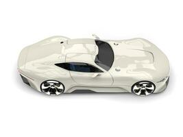 Cream white modern super sports car - top down side view photo