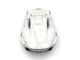 Clear white modern super sports car - top down back view photo