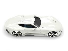 Clear white modern super sports car - top down side view photo