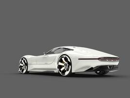 Clear white modern super sports car - side back view photo