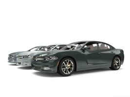 Modern metallic grey fast cars photo