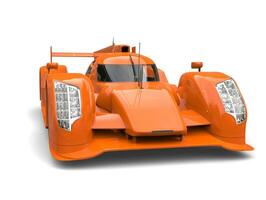 Coral orange modern super race car - closeup shot photo