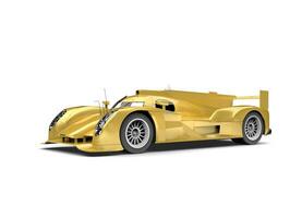 Golden yellow modern super race car - beauty shot photo