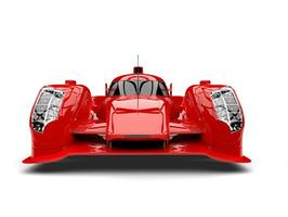 Scarlet red racing super car - front view photo