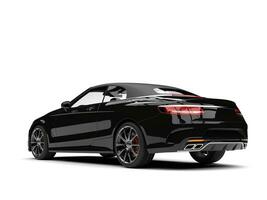 Shiny black modern luxury convertible car - rear side view photo