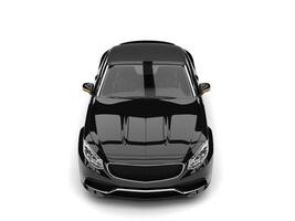 brillante negro moderno lujo convertible coche - parte superior abajo frente ver foto
