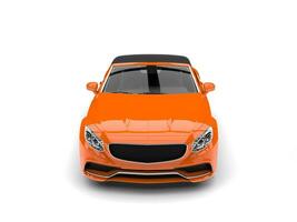 Amber orange modern luxury convertible business car - front view photo