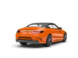 Amber orange modern luxury convertible business car - back view photo