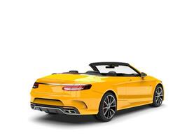 Cyber yellow modern convertible luxury car - tail view photo