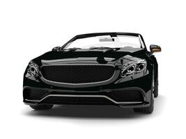 Night black modern luxury convertible car - front view closeup shot photo