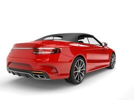 Beautiful red luxury modern convertible car - tail view photo