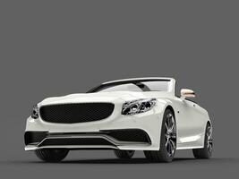 Angel white modern luxury convertible car - front low angle shot photo