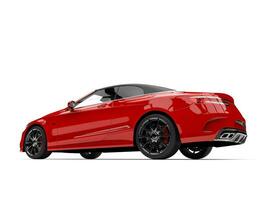 Beautiful red luxury modern convertible car - low angle rear wheel shot photo