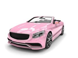 Pretty pink modern luxury convertible car - beauty shot photo