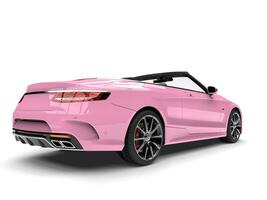 Pretty pink modern luxury convertible car - back view photo