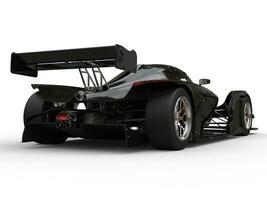 Modern shiny black super sports race car - tail view photo
