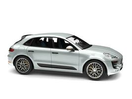 Silver metallic modern family car - studio shot photo