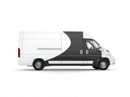 Black and white delivery van - side view photo