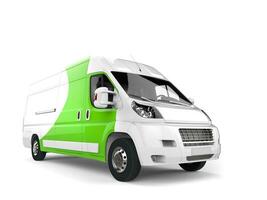 Big delivery van with green decals photo