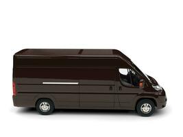 Dark brown delivery van - side view photo