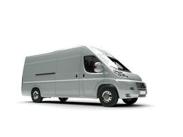 Dark metallic silver delivery van photo