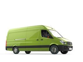 Light metallic green modern delivery van photo