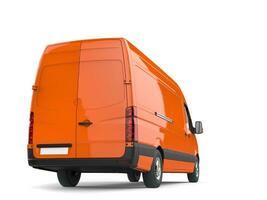 Orange moving or delivery van photo