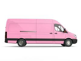 Candy pink modern delivery van - side view photo