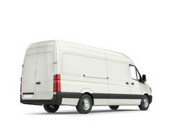 Clean white modern delivery van - rear view photo