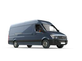 Dark metallic blue modern delivery van photo