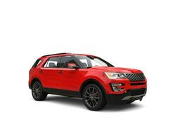 Modern red big SUV photo