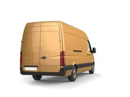 Metallic gold modern delivery van - back view photo