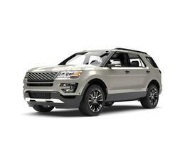 Silver metallic modern SUV car - beauty shot photo