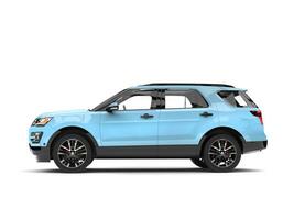 Modern pale blue SUV car - side view photo